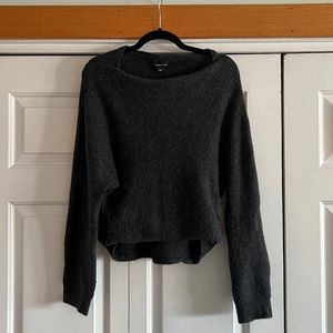 Trouve Women's Black Knit Long Sleeve Scoop Neck Pullover Sweater Size Large